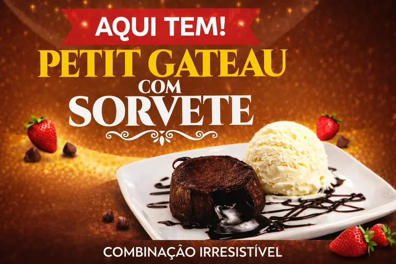 Petit Gateau com Sorvete — Combinação Irresistível — Sorveteria Itapolitana Cajuru