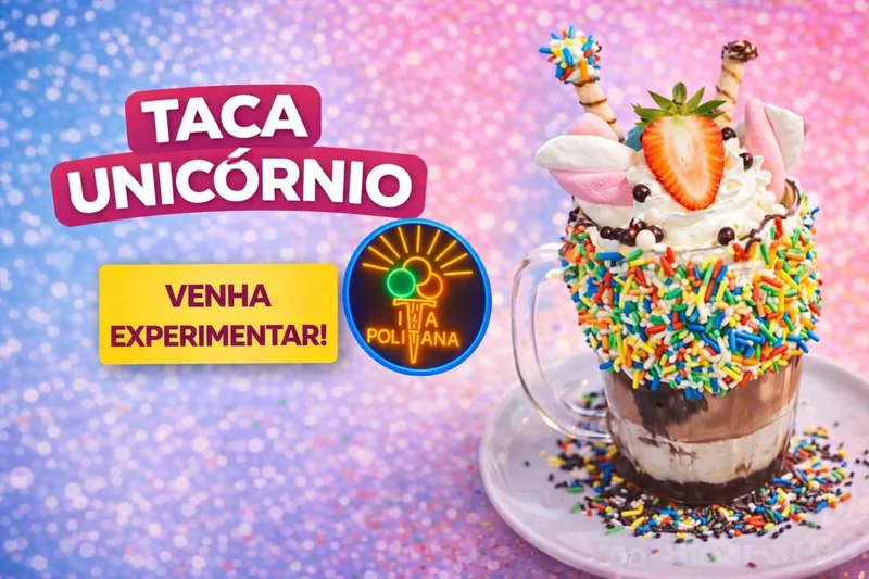 Taça Unicórnio — Venha Experimentar — Sorveteria Itapolitana Cajuru
