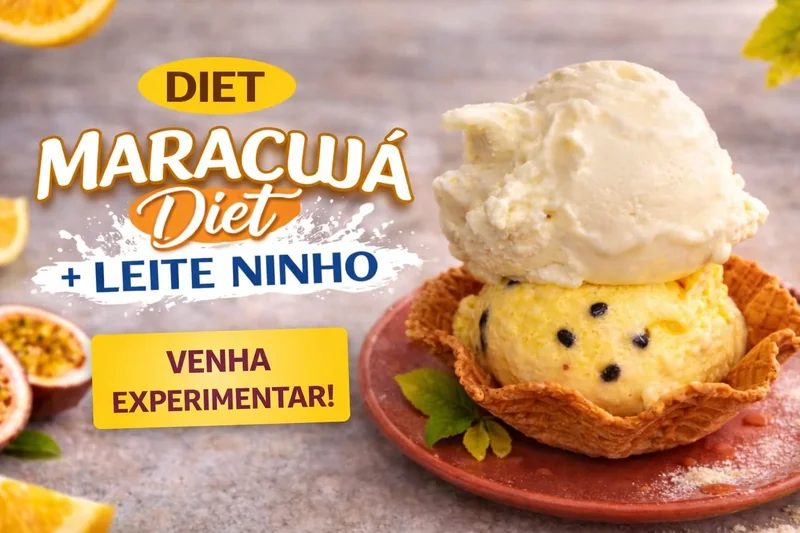 Maracujá Diet + Leite Ninho — Venha Experimentar — Sorveteria Itapolitana Cajuru