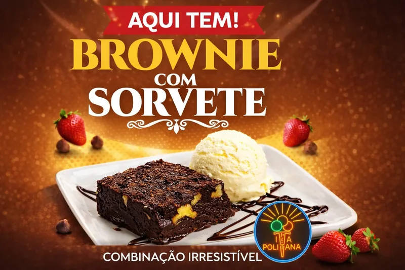 Brownie com Sorvete — Combinação Irresistível — Sorveteria Itapolitana Cajuru