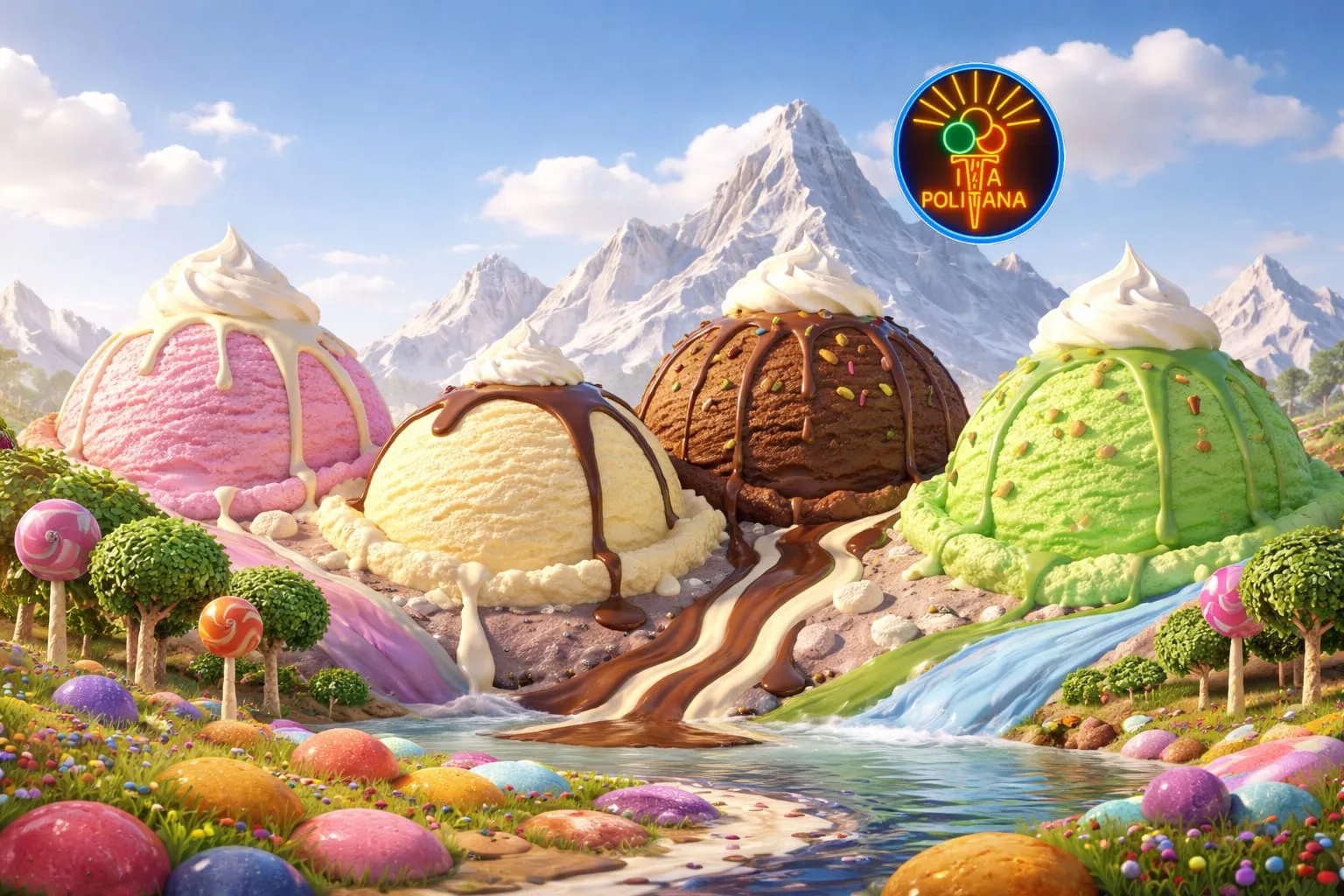 Sorvetes tipo artesanal empilhados – Sorveteria Itapolitana Cajuru